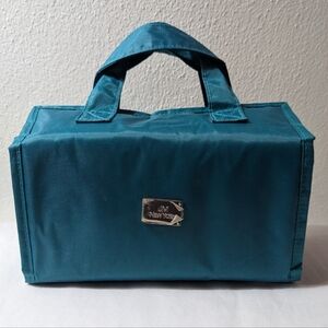 Joy Mangano SMALL Better Beauty Case Roll up make up Jewelery Bag TEAL NWOT